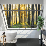 Window overlooking forest wall mural image 1