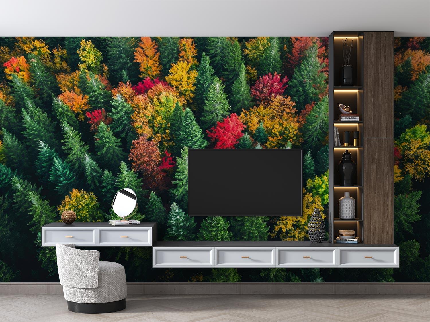 Forest Aerial View Wallpaper Mural image 0