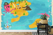 Cartoon treasure map wall mural image 3