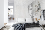 Watercolour face wall mural image 4