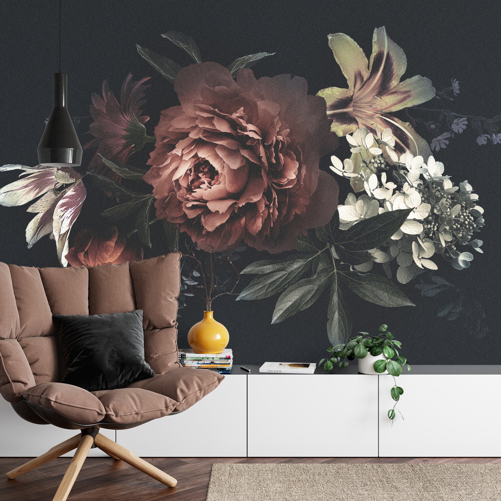 Vintage Bouquet With Peonies wall mural image 0