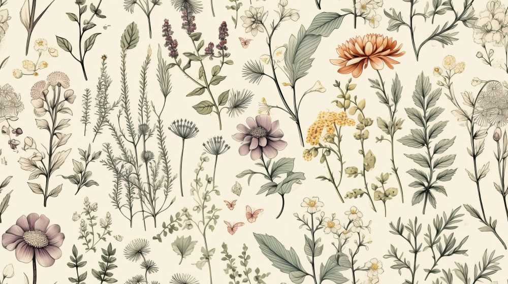 Vintage Botanical Wall Mural image 1