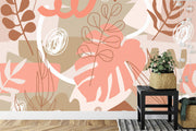 Leaves wall mural image 2