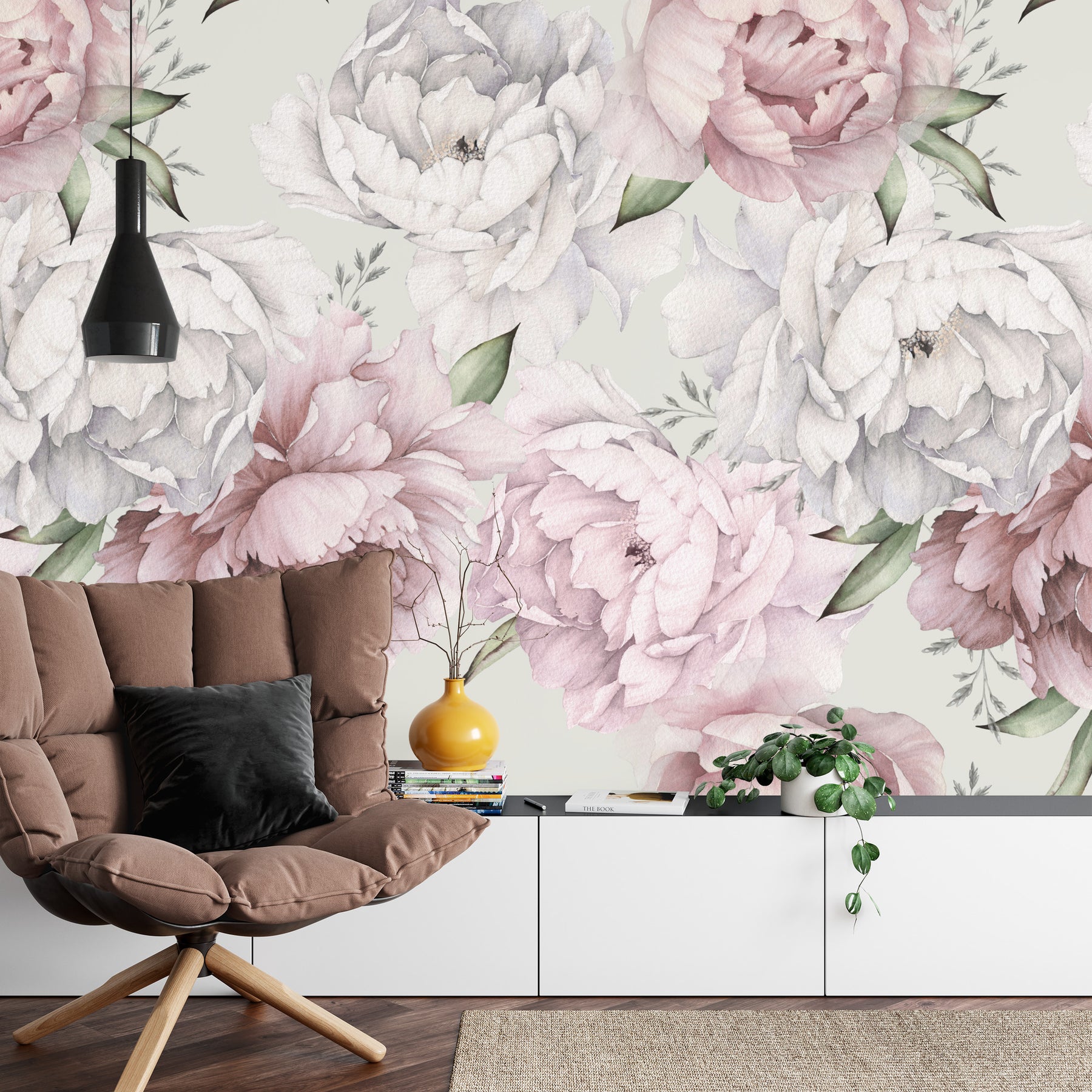 Peony flower wall mural image 0