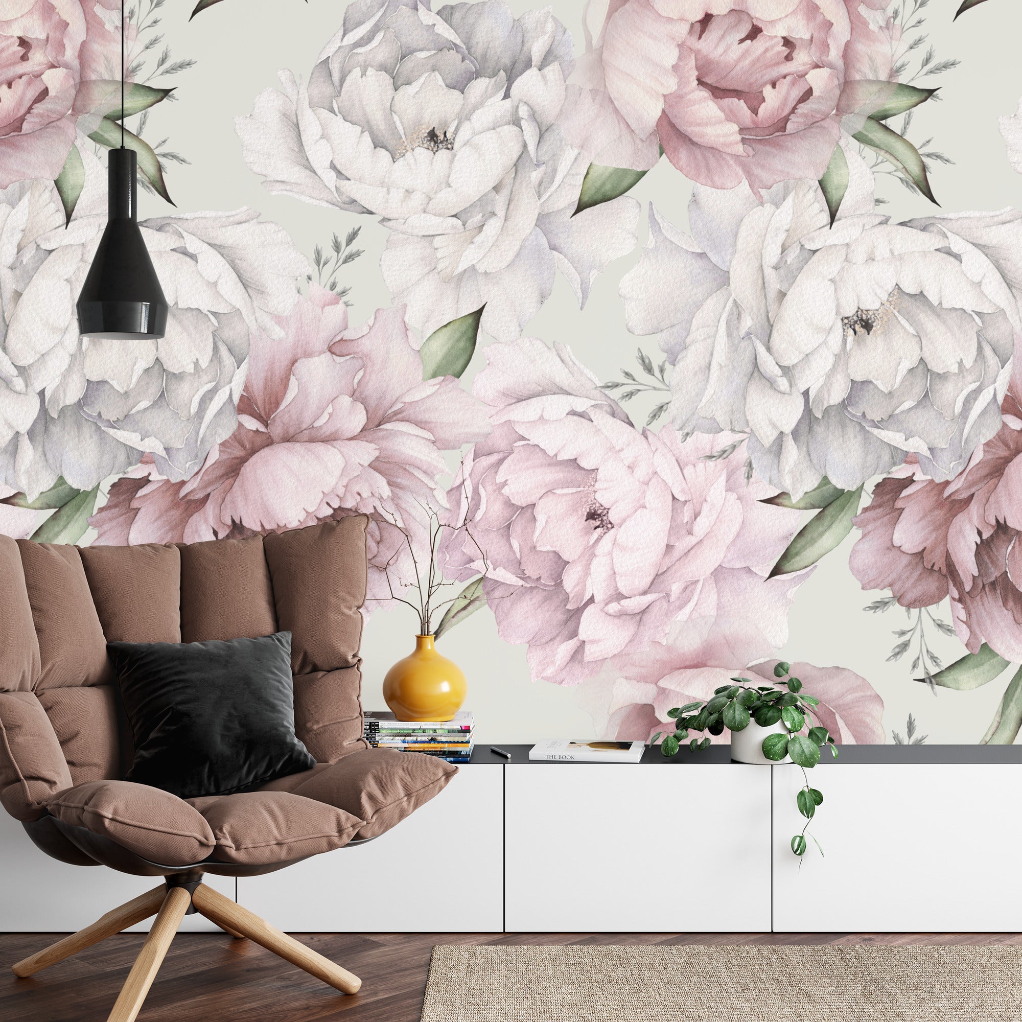 Peony flower wall mural image 0