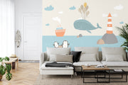 Children's room sea life wall mural image 3