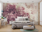 Blush Peony Wall Mural – Soft Pink and Ivory Floral Wallpaper for Romantic and Elegant Interiors.
