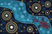 Dot Art Turtles Natural Canvas image 1