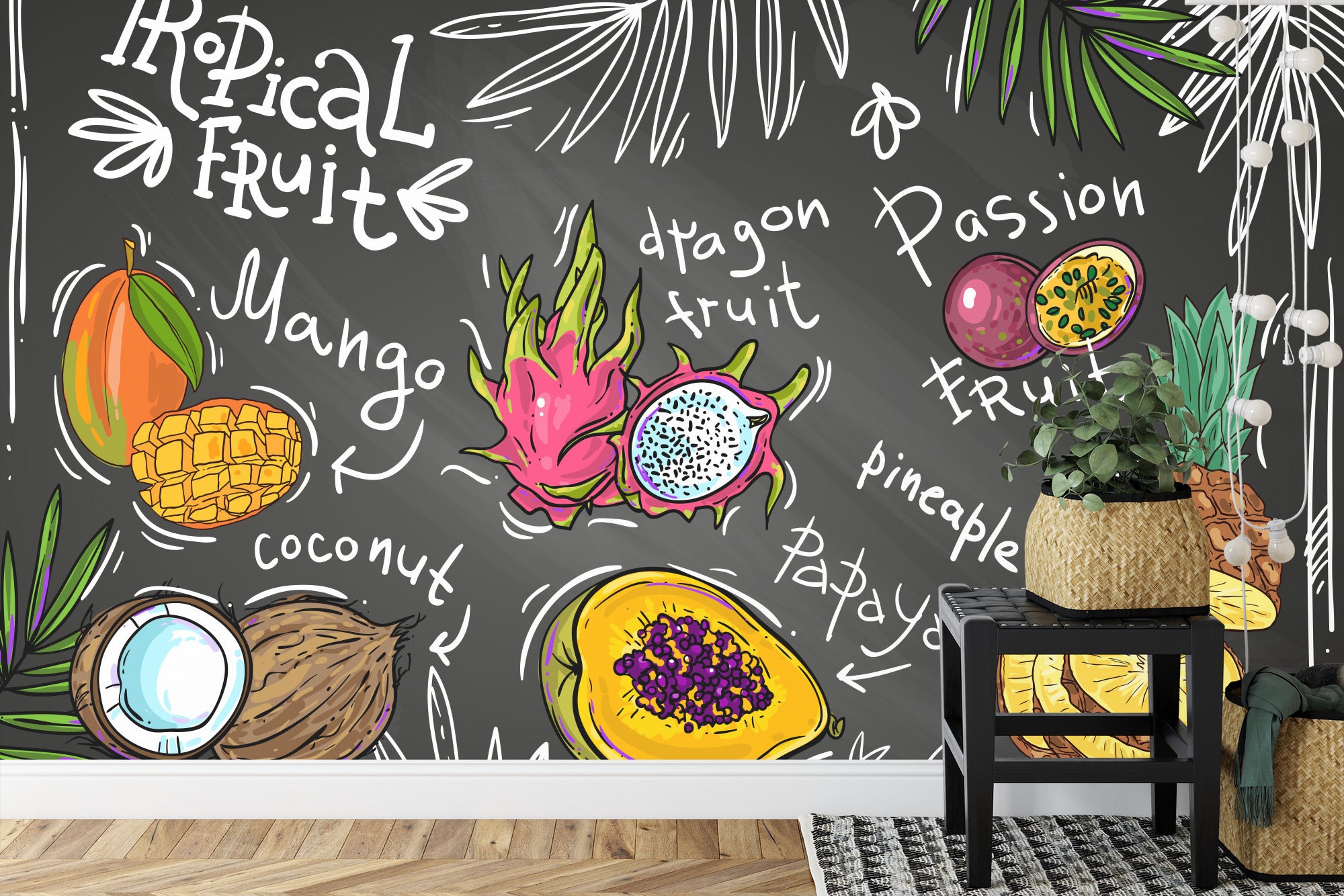 Tropical fruits wall mural image 0
