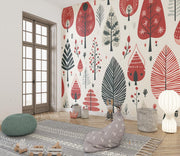 Red Forest Wallpaper Mural image 0