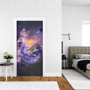 Laser Cat In Space Door Mural