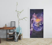 Laser Cat In Space Door Mural