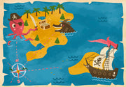 Cartoon treasure map wall mural image 1
