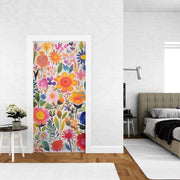 Colourful Flowers Painting Door Covering