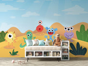 Cartoon monsters wall mural