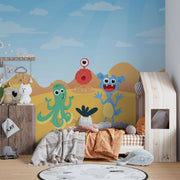 Cartoon monsters wall mural
