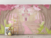 Castle  in the pink forest