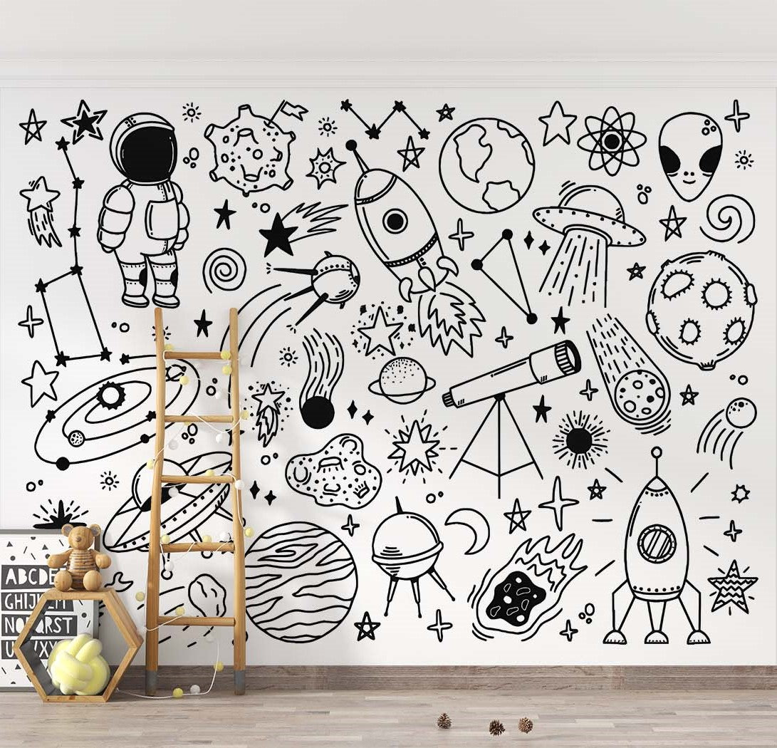 Space Doodle Wall Mural