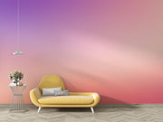 Calming ombre wall mural transitioning from blush pink to twilight purple, ideal for kids' rooms and nurseries.