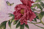 Peonies And Butterfly Natural Canvas image 1