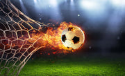 Football In Flames Wallpaper Mural image 1