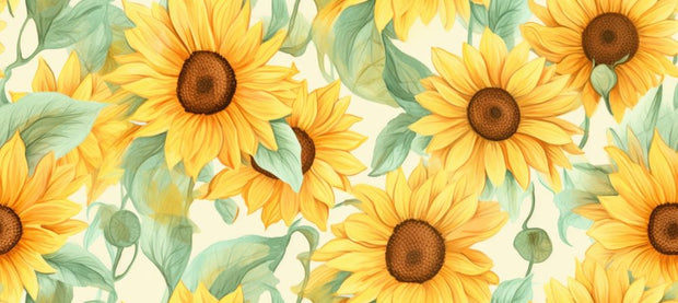 Watercolour Sunflowers Wallpaper Mural image 1
