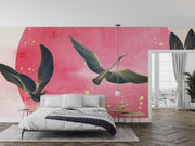 Red Moon Wall Mural Bedroom wall