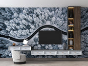 Snowfall Aerial View Wallpaper Mural image 2