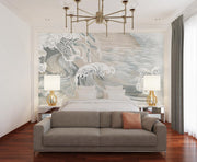 Grey Wave Wallpaper Mural image 0
