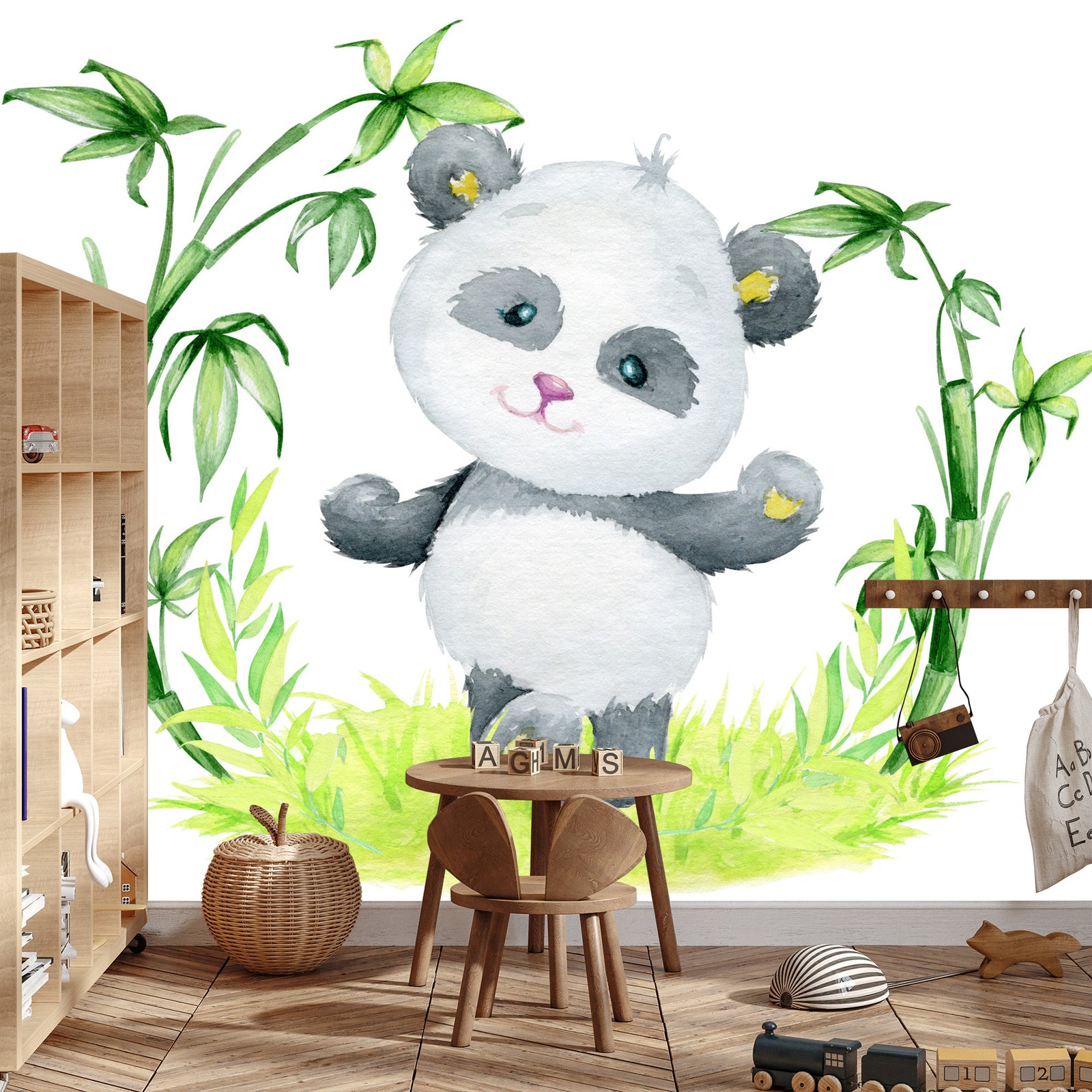 Watercolour panda  wall mural image 0