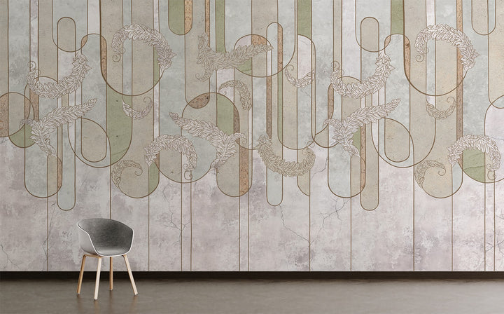Elegant Abstract Line Art Wall Mural
