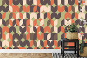 Retro pattern geometric wall mural image 0