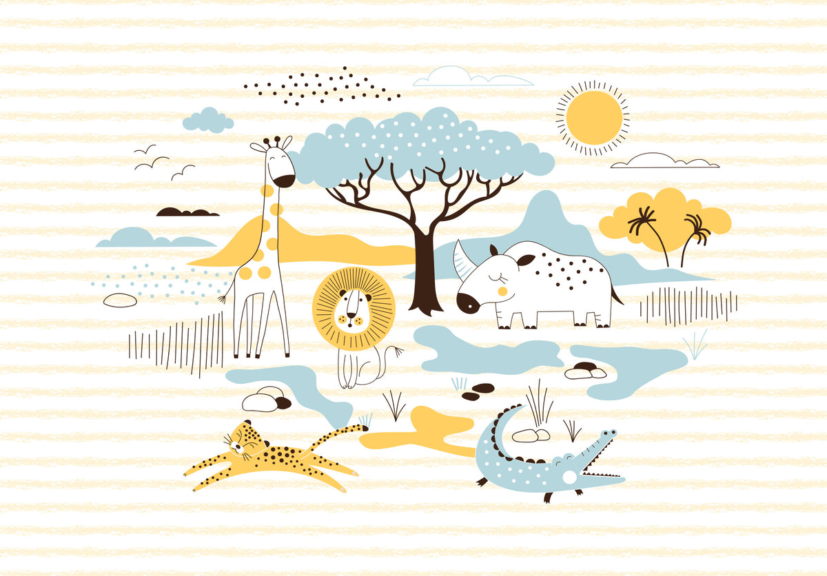 Safari animals wall mural image 1