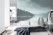 Lake view square wall mural image 2