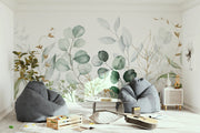 Watercolour Leaves Wall Mural image 2