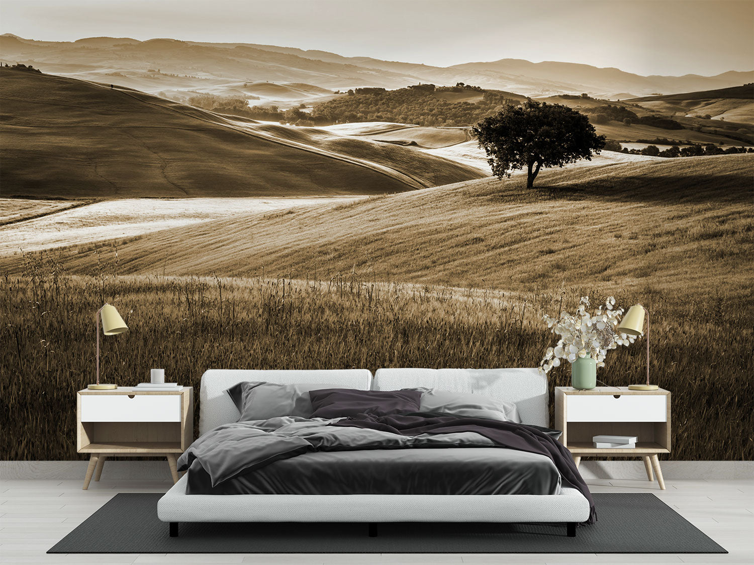 Hills landscape wall mural
