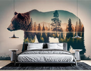 Double Exposure Bear Wallpaper Mural image 0