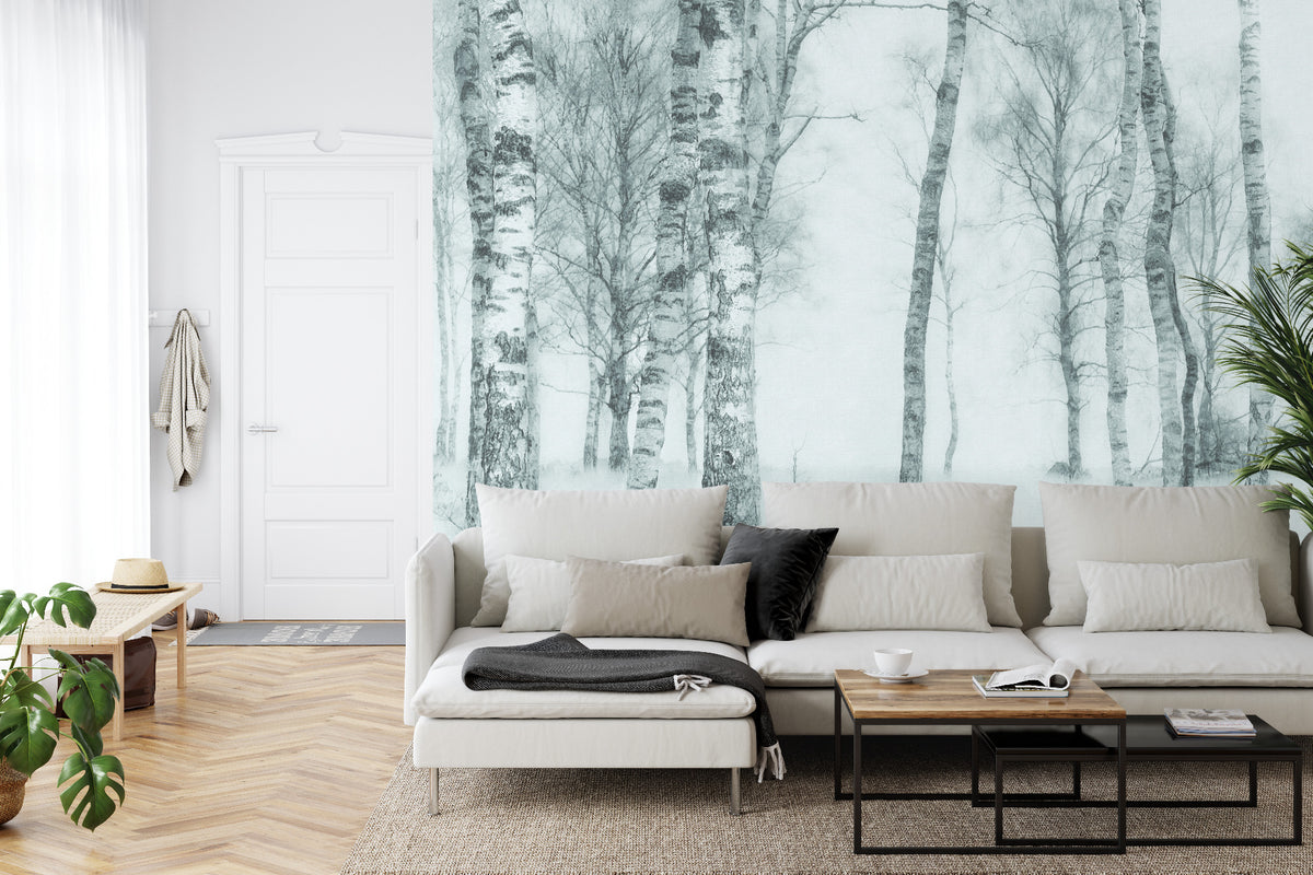 Square wall mural Black And White image 1