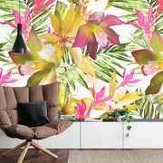 Tropical flowers wall mural image 0