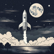 Cartoon Spaceship Wall Mural.