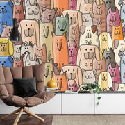 Cartoon Dogs Wall Mural image 0