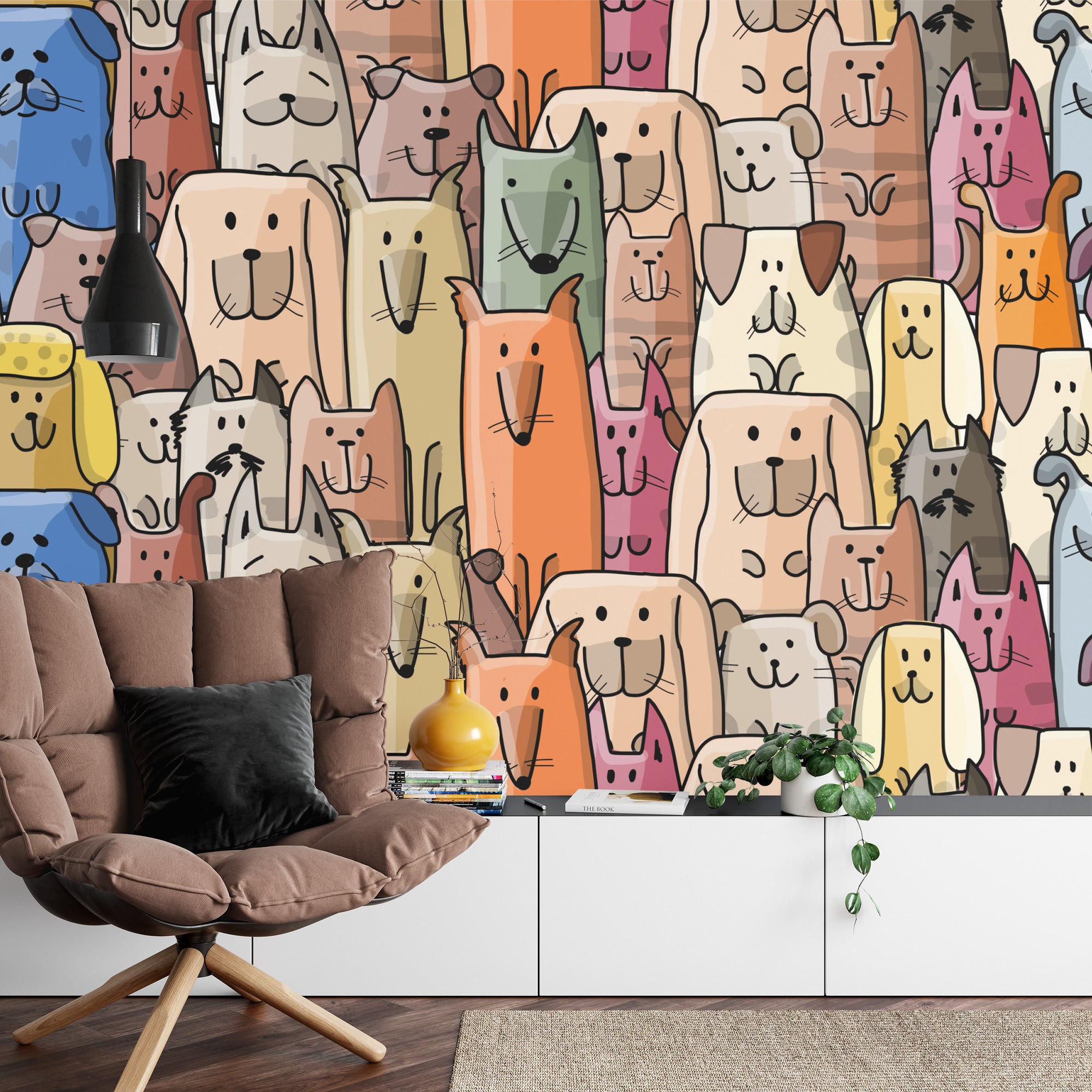 Cartoon Dogs Wall Mural image 0
