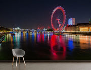 London Eye At Night Mural Wallpaper image 2