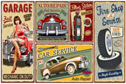 Retro Cars Natural Canvas image 1