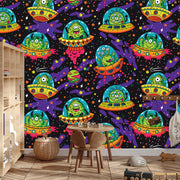 Colourful aliens wall mural image 0