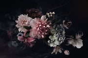 Peonies On A Dark Background Natural Canvas image 1