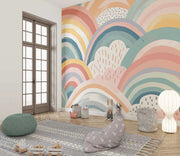Pastel Rainbow Wall Mural image 0