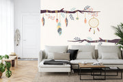 Boho branches wall mural image 2