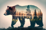 Double Exposure Bear Wallpaper Mural image 1