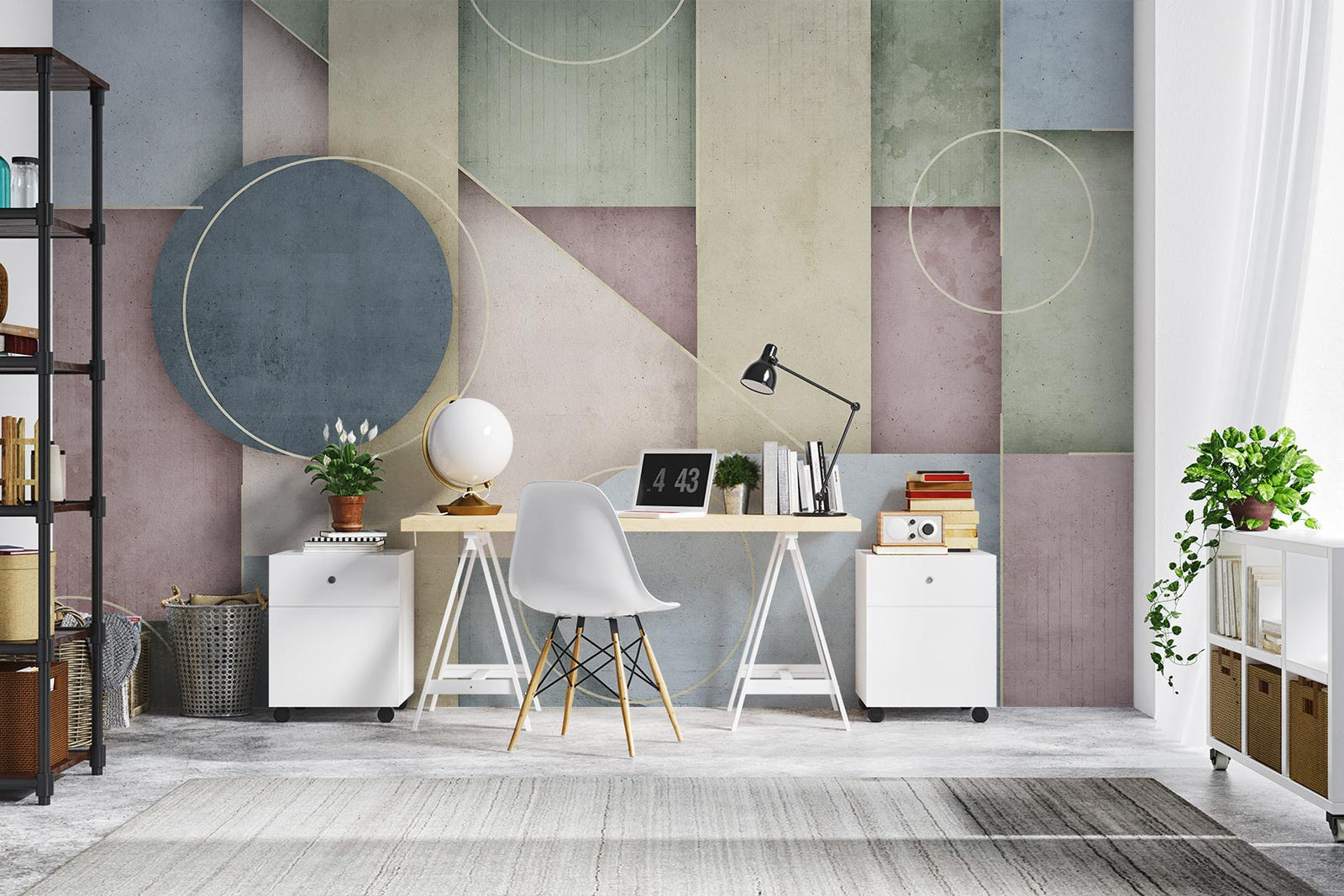 Concrete Geometric Wallpaper Mural image 0